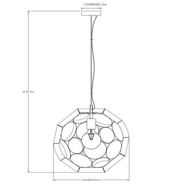 Lampa wisząca kula Hannelore 10423/40/30 metal czarna
