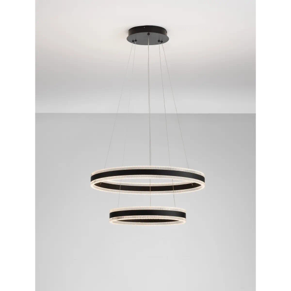 Lampa wisząca ring DONTERIO LE45401 LED 68W 3000K metalowa czarna