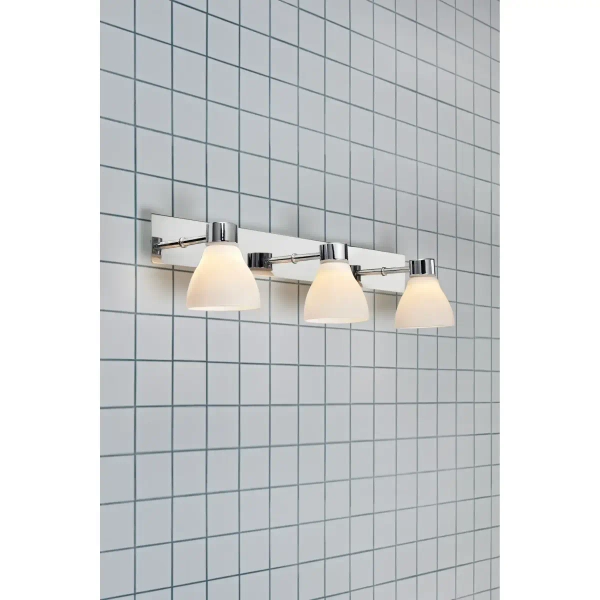 Ścienna lampa łazienkowa Cassis 106370 szkło opalowe IP44 chrom