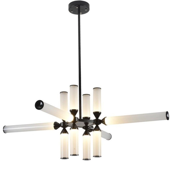 Wisząca lampa tuby Quadro RH115-12P Step LED 72W 3000K biała czarna