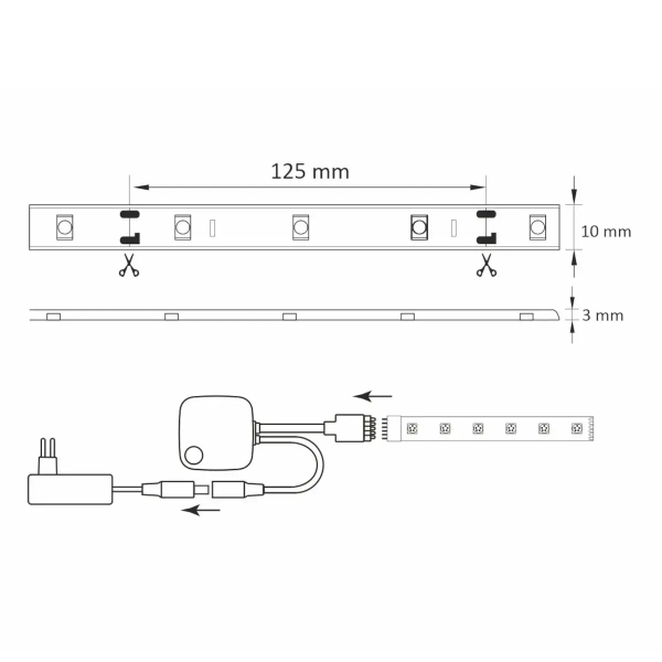Taśma LED Wi-Fi RGB 20W 313911 Polux 1700lm z funkcją muzyczną biała