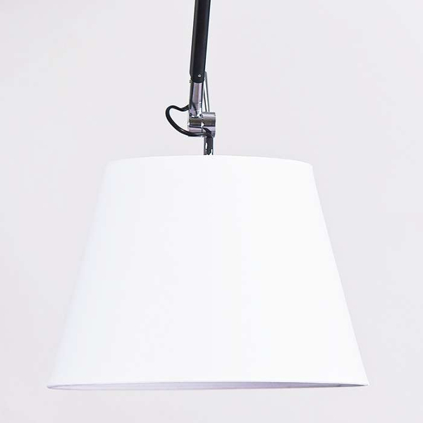 LAMPA wisząca MD2300-M CH/WH abażurowa OPRAWA zwis na wysięgniku biały