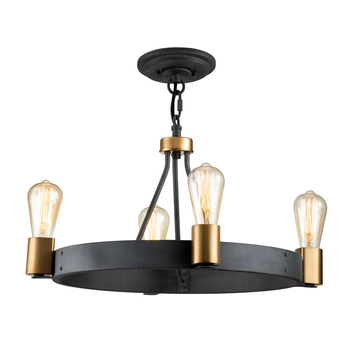 Żyrandol wiszący QN-SILAS-4P-DZ minimalizm czarny złoty