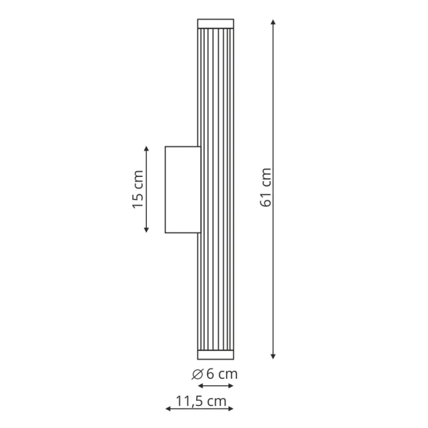 Minimalistyczna lampa ścienna VENA LP-1010/1W-60 BK LED 12W CCT IP44 czarny