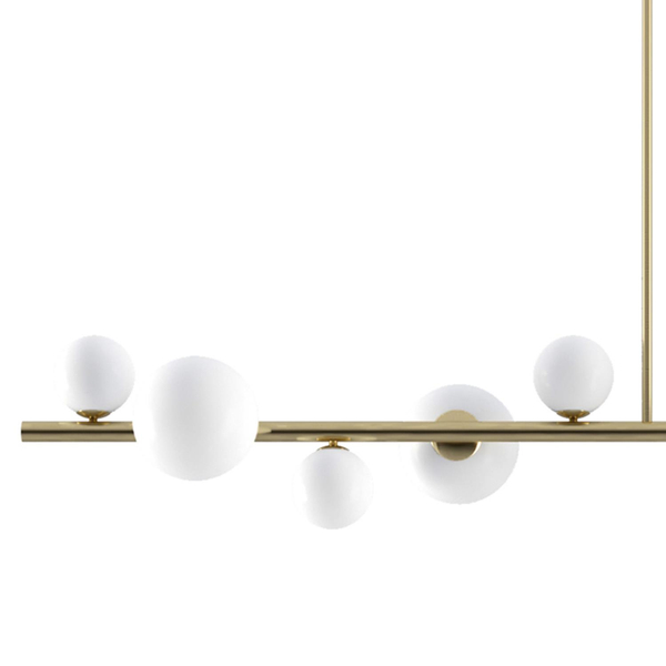 Wisząca lampa molekuły Milky drop SMP0097-10 Step na listwie kule złota