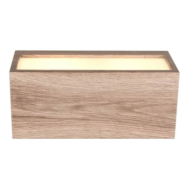 Tarasowa lampa ścienna Mayenne 218560235 IP44 kostka prostokąt drewniana