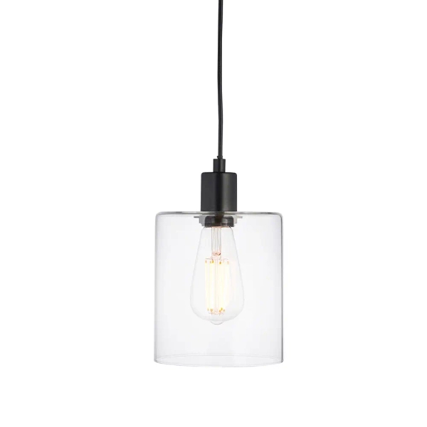 Wisząca lampa do salonu Toledo 95472 czarna przezroczysta