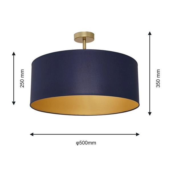 Niebieska lampa jadalniana Ben z tkaniny nad stół plafon nowoczesny