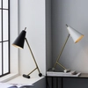 Lampka biurkowa L&-193064 Light& stożkowy klosz czarny mosiądz
