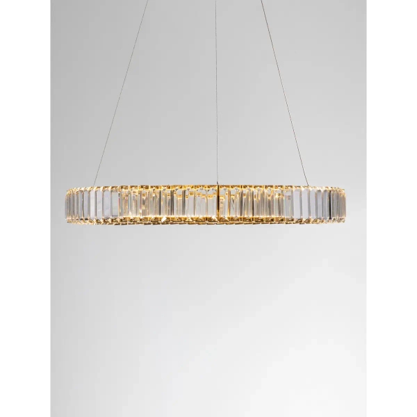 Wisząca lampa kryształowa Bauta okrągła LED 40W 3500K złota