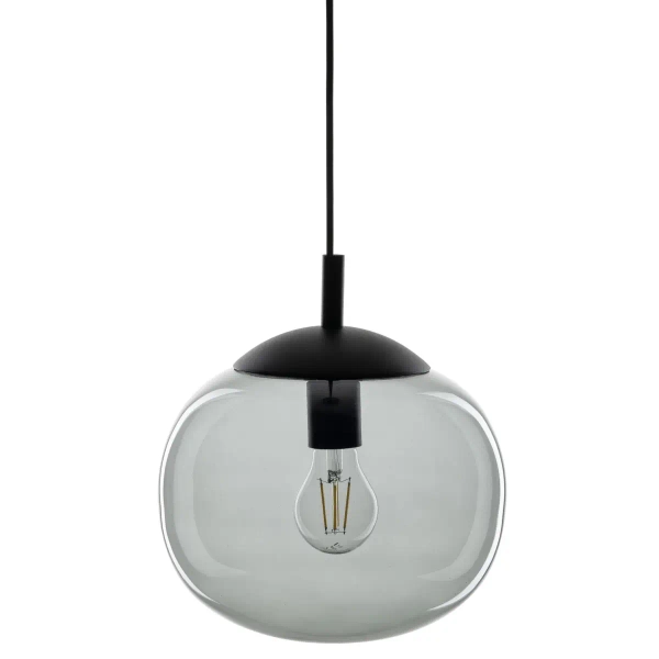 Lampa zwieszana do sypialni VIBE 4972 szklana kula czarny grafit