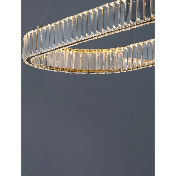 Owalna lampa wisząca Bauta crystal LED 48W 3500K glamour złota