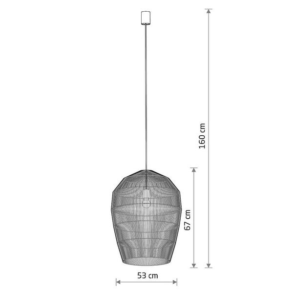 Wisząca lampa Haiti 11165 kosz japandi cage drewniana bambusowa biała