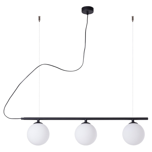 Szklana lampa wisząca BERYL 1006E_1 Aldex kule nowoczesne do jadalni białe