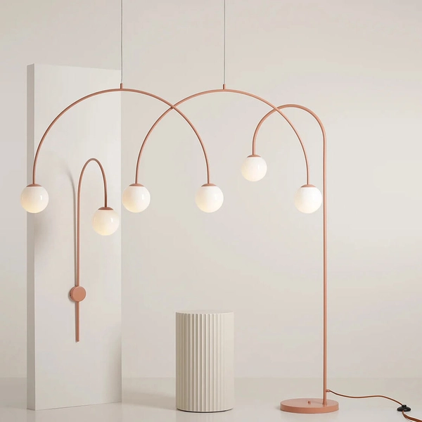 Nowoczesny kinkiet ścienny Una 1116C11 do czytania szkło metal koralowy