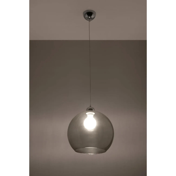 Kulista lampa wisząca BALL SL.0250 grafitowa szklana 1xE27