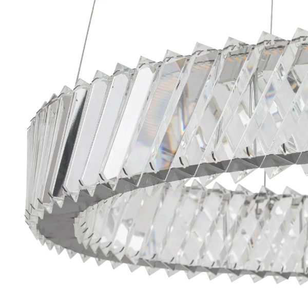 Kryształowa lampa wisząca LUXORA 11705 LED 30W 3000K glamour nikiel