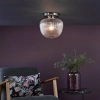 Szklana lampa sufitowa do jadalni Abrielle ABR5208 ryflowany nikiel