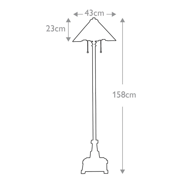 Lampa podłogowa witraż Inglenook QZ-INGLENOOK-FL Quoizel multikolor brąz