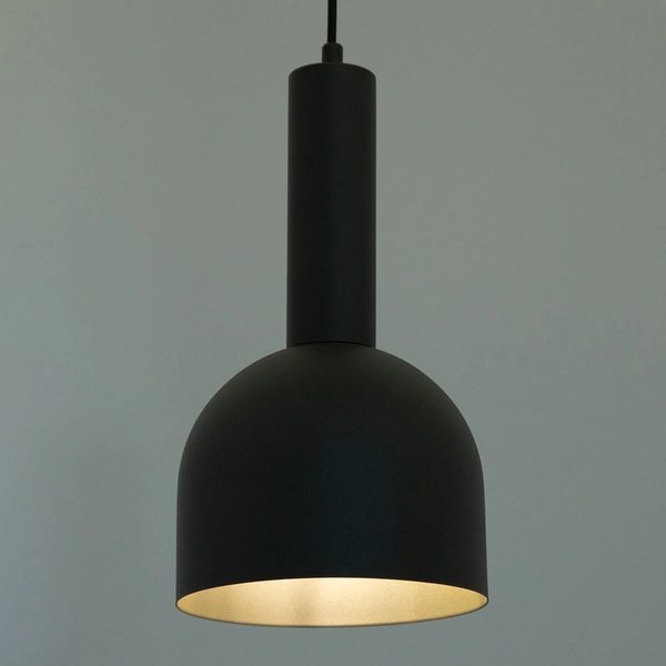 Lampa wisząca Vitrum 40971 do kuchni kopuła metalowa szara czarna