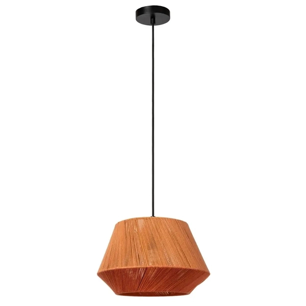 Zwisowa lampa z abażurem Jessica 10421/30/73 Lucide tkaninowa beżowa czarna