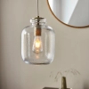 Szklana lampa wisząca Lyra 106923 do jadalni mosiądz przezroczysta