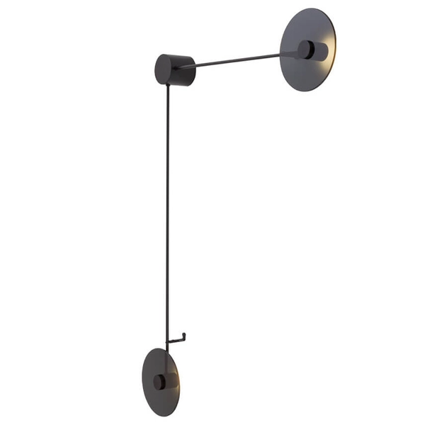 Podwójny kinkiet Furano 4035 Shilo okręgi koła do jadalni metalowy czarny