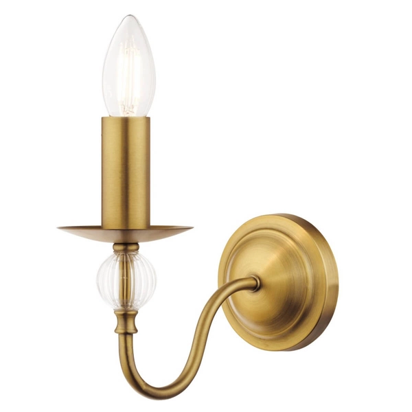 Kinkiet ścienny świecznikowy Wrest WRE0745-EH Dar Lighting rokoko szklany mosiężny