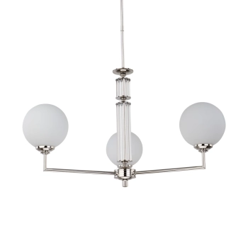 Potrójna lampa wisząca Artu Glass ART-ZW-3 (N) G szklana biała nikiel