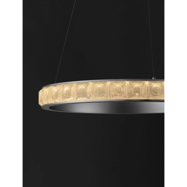 Wisząca lampa z kryształkami MONTALO LE45402 LED 35W 3000K glamour srebrna