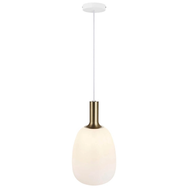 Szklana lampa wisząca nad stół Alton 47303001 biały złoty