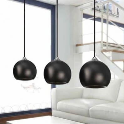 Lampa wisząca nad stół Gulia zwis kula do salonu czarna