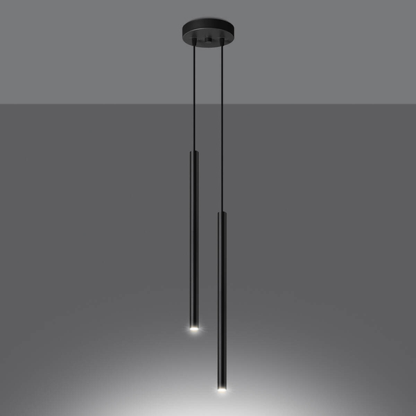 Wisząca lampa podwójna Pastelo SL.1304 do jadalni czarna