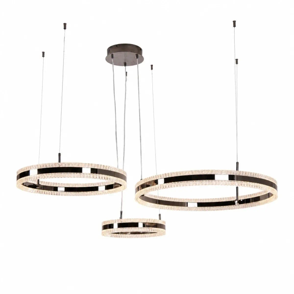 Żyrandol pierścieniowy ARKADIA ST-6376-40+60+80 tytanowy LED 285W 3000K ringi