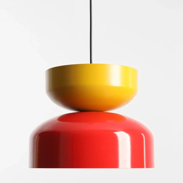 Wisząca lampa nad blat Tula 1132G19_14_C do salonu czerwona żółta