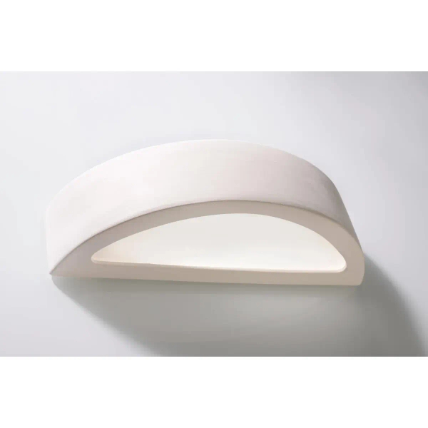 Kinkiet LAMPA ścienna SL.0001 półokrągła OPRAWA ceramiczna przyścienna biała