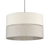 Lniana lampa zwisająca Eco 5773 tuba nad stół biały beżowy
