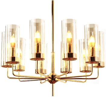 Świecznikowy żyrandol salonowy CGETER10 nad stół mosiądz