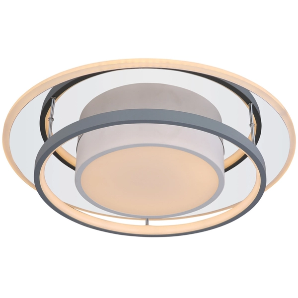 LAMPA sufitowa LEOLA 48017-60R Globo metalowa OPRAWA okrągła LED 60W 3000K - 6000K z pilotem biała