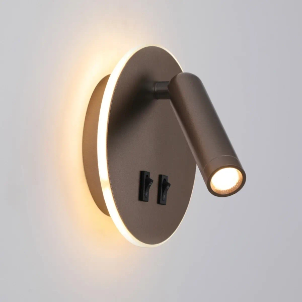 Podłużny kinkiet ścienny Furla WL-53742-1-CF LED 8W 3000K do sypiani kawowy