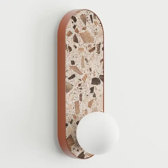 Łazienkowa lampa ścienna LEGRA 21408115 okrągła IP44 biała brązowa