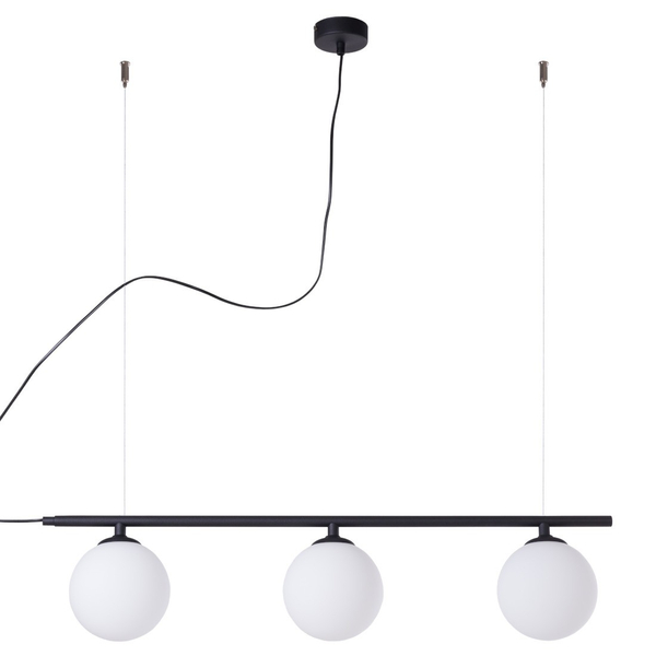 Szklana lampa wisząca BERYL 1006E_1 Aldex kule nowoczesne do jadalni białe