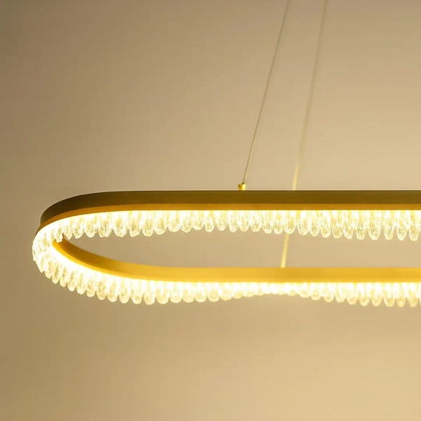 Ringowa lampa wisząca Preciosa ML1868 LED 45W 4000K obręcz do salonu złoty