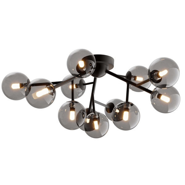 Lampa sufitowa plafon Dallas MOD545CL-12B kule przydymione
