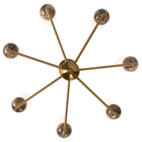 Wisząca lampa do salonu Nova P0633 nad stół kulista złota brązowa