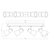 Lampa reflektorowa Claude 54307-4W drewno przydymiona