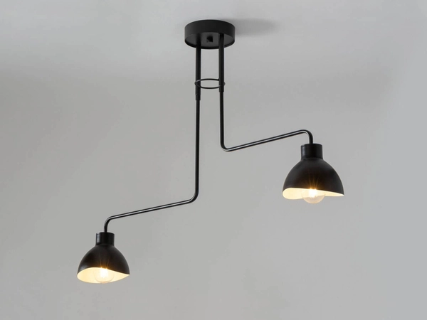 Ruchoma lampa sufitowa Holi czarne kopuły do przedpokoju