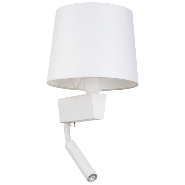 Klasyczna LAMPA ścienna CHILLIN 8216 Nowodvorski abażurowa OPRAWA kinkiet z peszlem do czytania biały