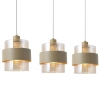 Żebrowana lampa wisząca do jadalni Valentino ML2239 potrójna beżowa