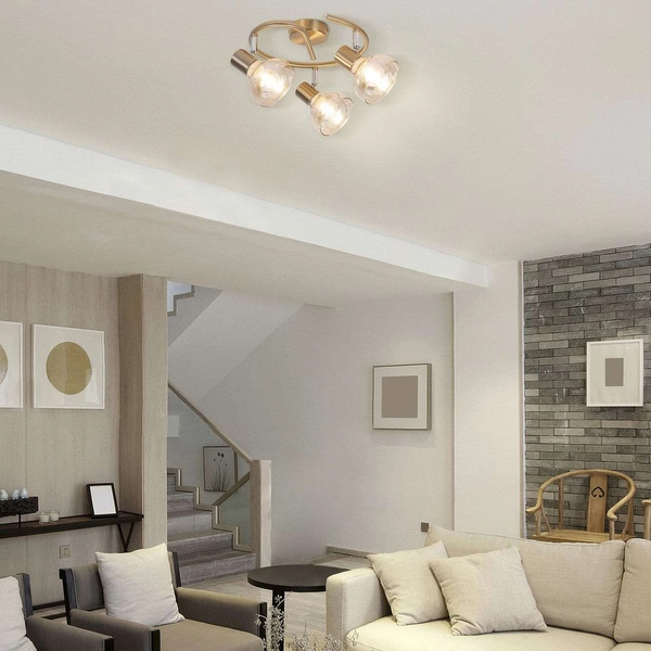 Plafon LAMPA sufitowa HOLLY 5549 Rabalux metalowa OPRAWA regulowane reflektorki szklane antyczne złoto bursztynowe